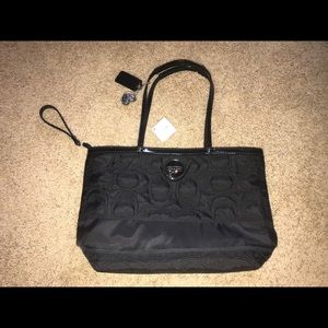 brand new never used black coach bag!